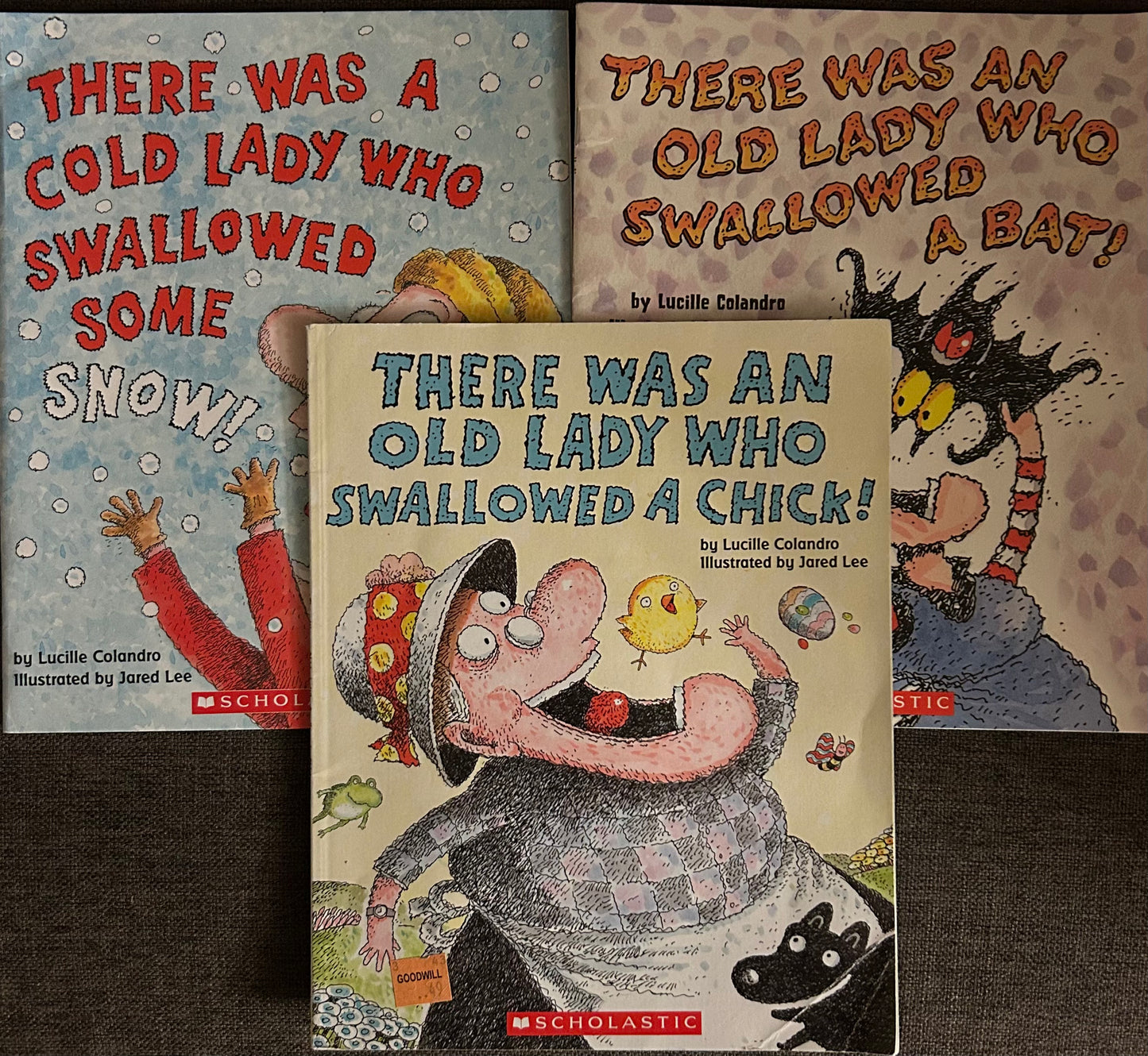 Old Lady Who Swallowed by Lucille Colandro ( set of 4 books)