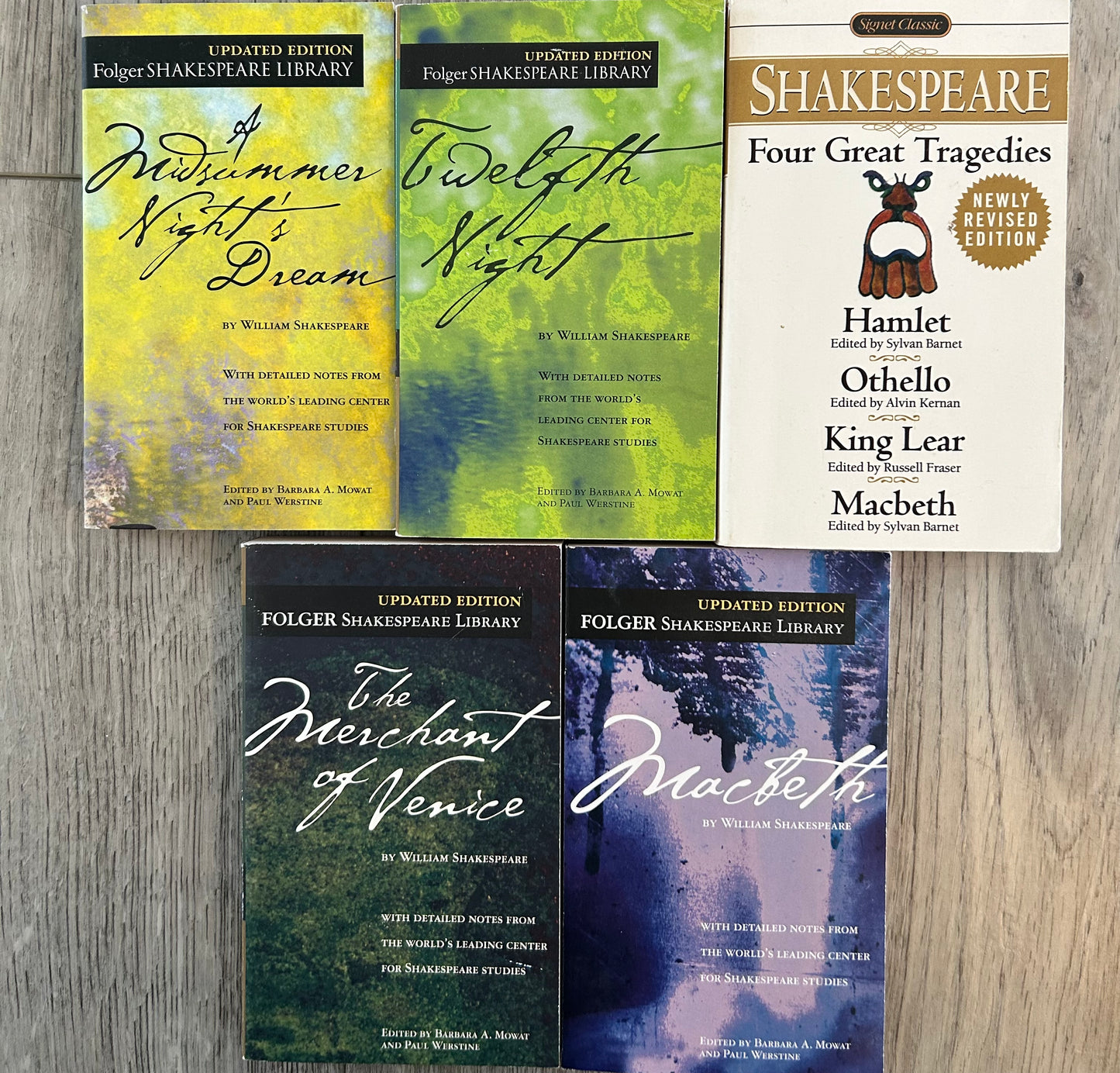 5 Shakespeare pocket sized books