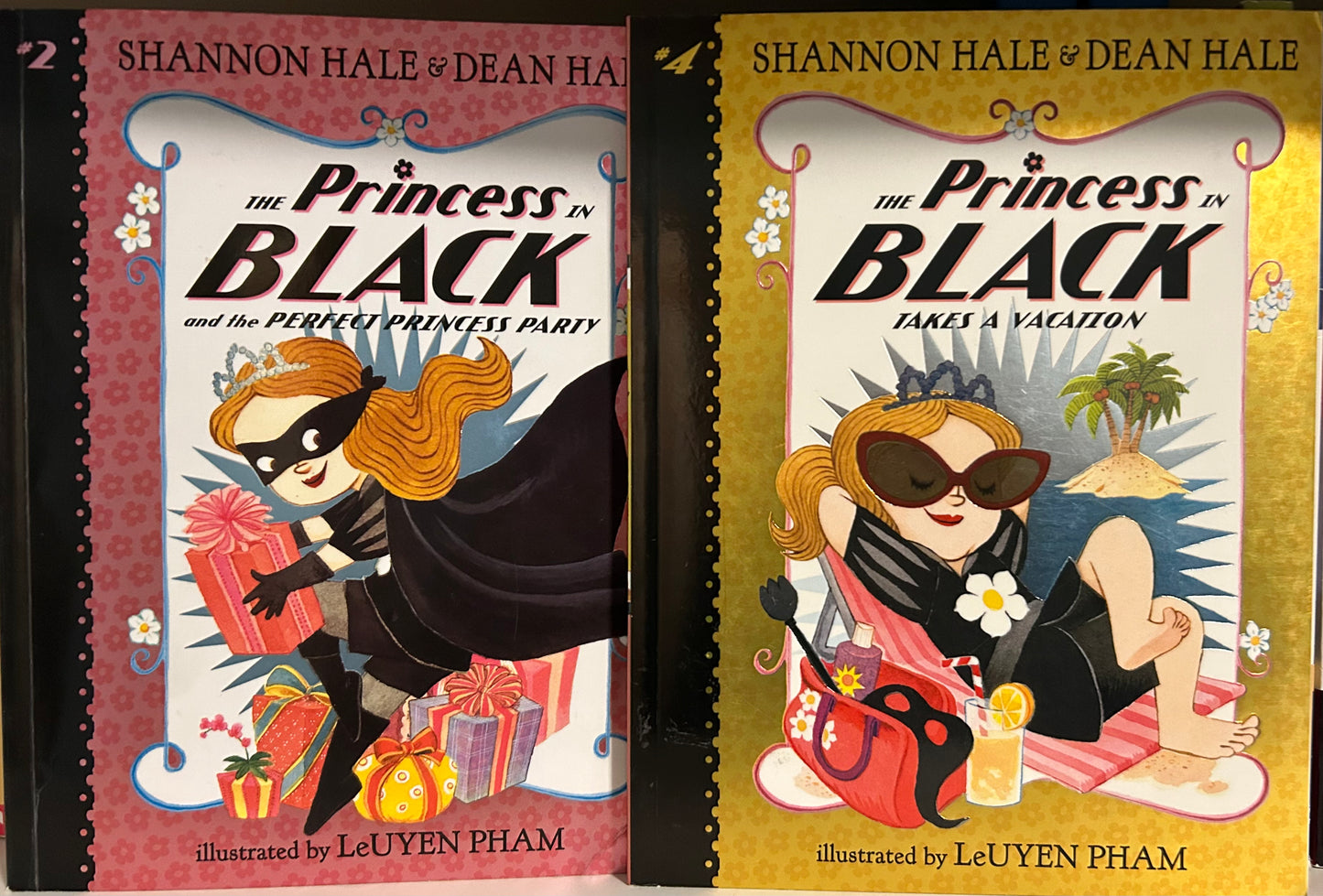 The Princess in Black series by by Shannon Hale and Dean Hale illustrated by LeUyen Pham ( set of 4 books)