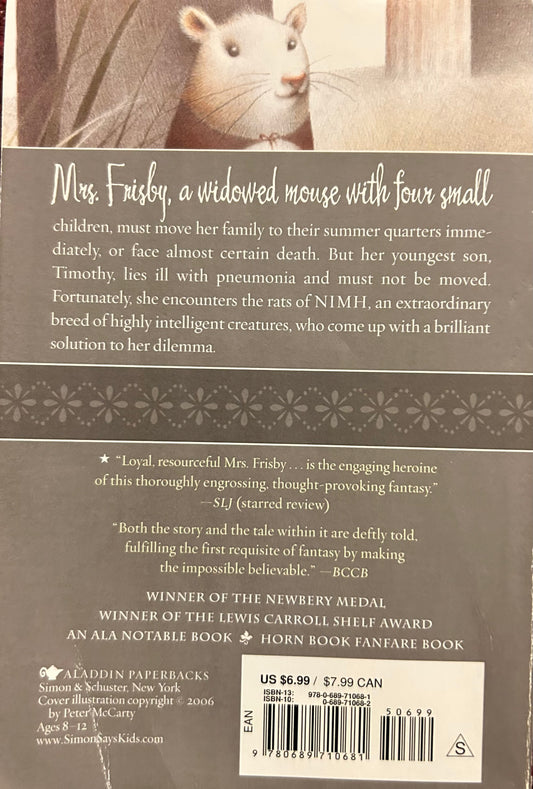 Mrs. Frisby and the Rats of NIMH by Robert C. O'Brien