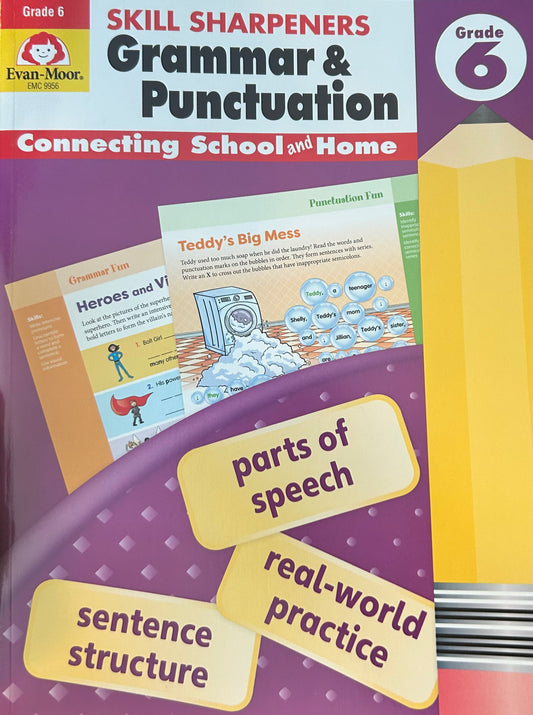 Evan-Moor Skill Sharpeners Grammar and Punctuation- Grade 6