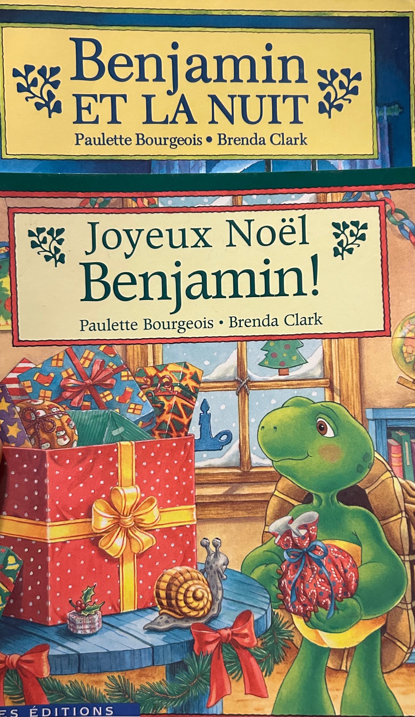 French: Franklin the turtle books by Paulette Bourgeois and Brenda Clark (2 books)