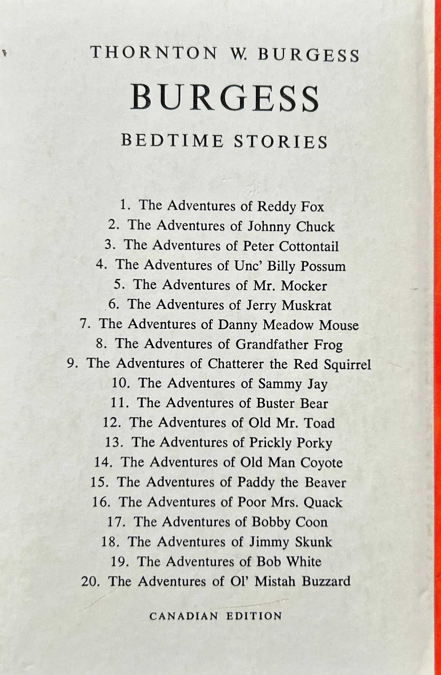 Hardcover Thorton Burgess books (1964 EDITION)