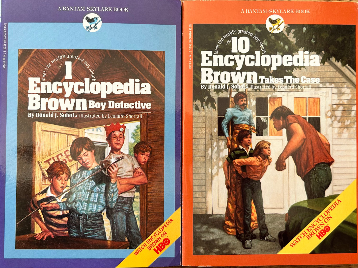 Encyclopedia Brown series by Donald J. Sobol (2 books)