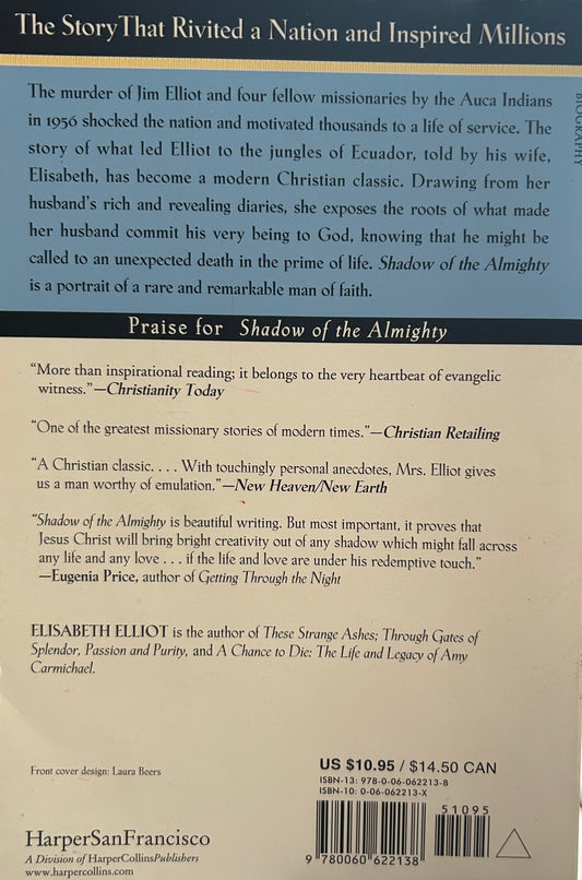 (Members Only) Shadow of the Almighty - The life and Testament of Jim Elliot by Elisabeth Elliot