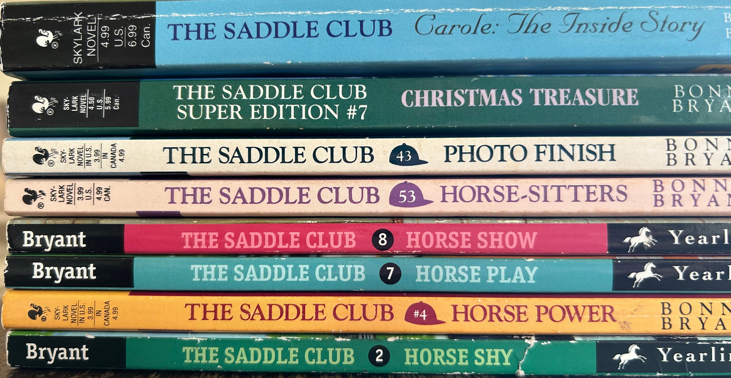 The Saddle Club series books by Bonnie Bryant (Set 1: 8 books)