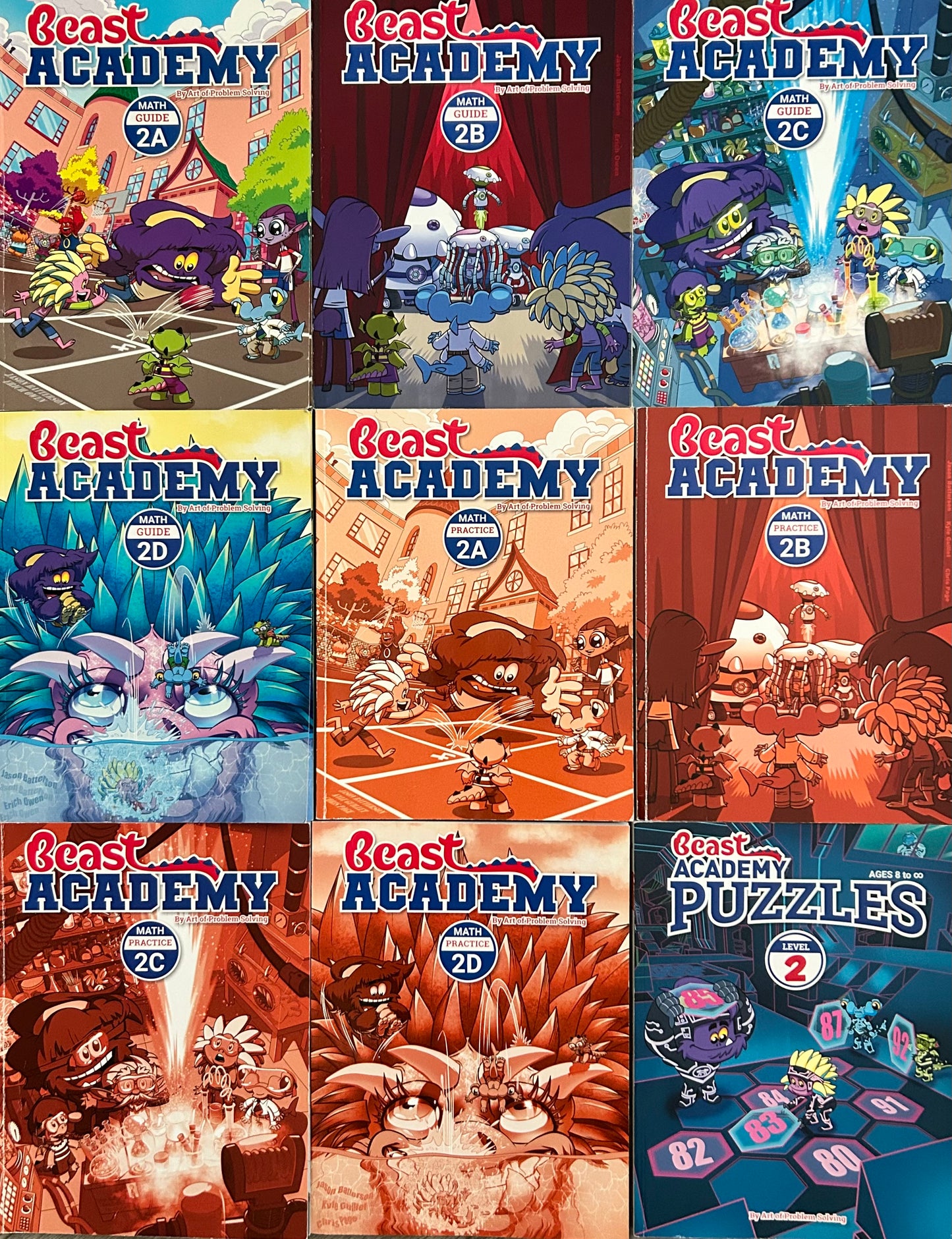 Beast Academy Level 2 (includes guides, unused practice books and puzzle book)