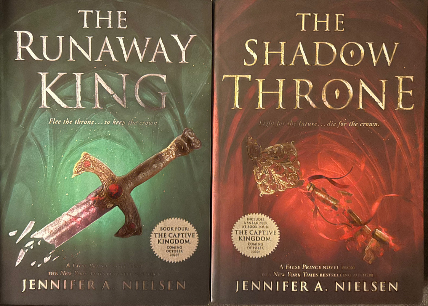 The Runaway King and The Shadoe Throne by Jennifer A. Nielsen (2 books)