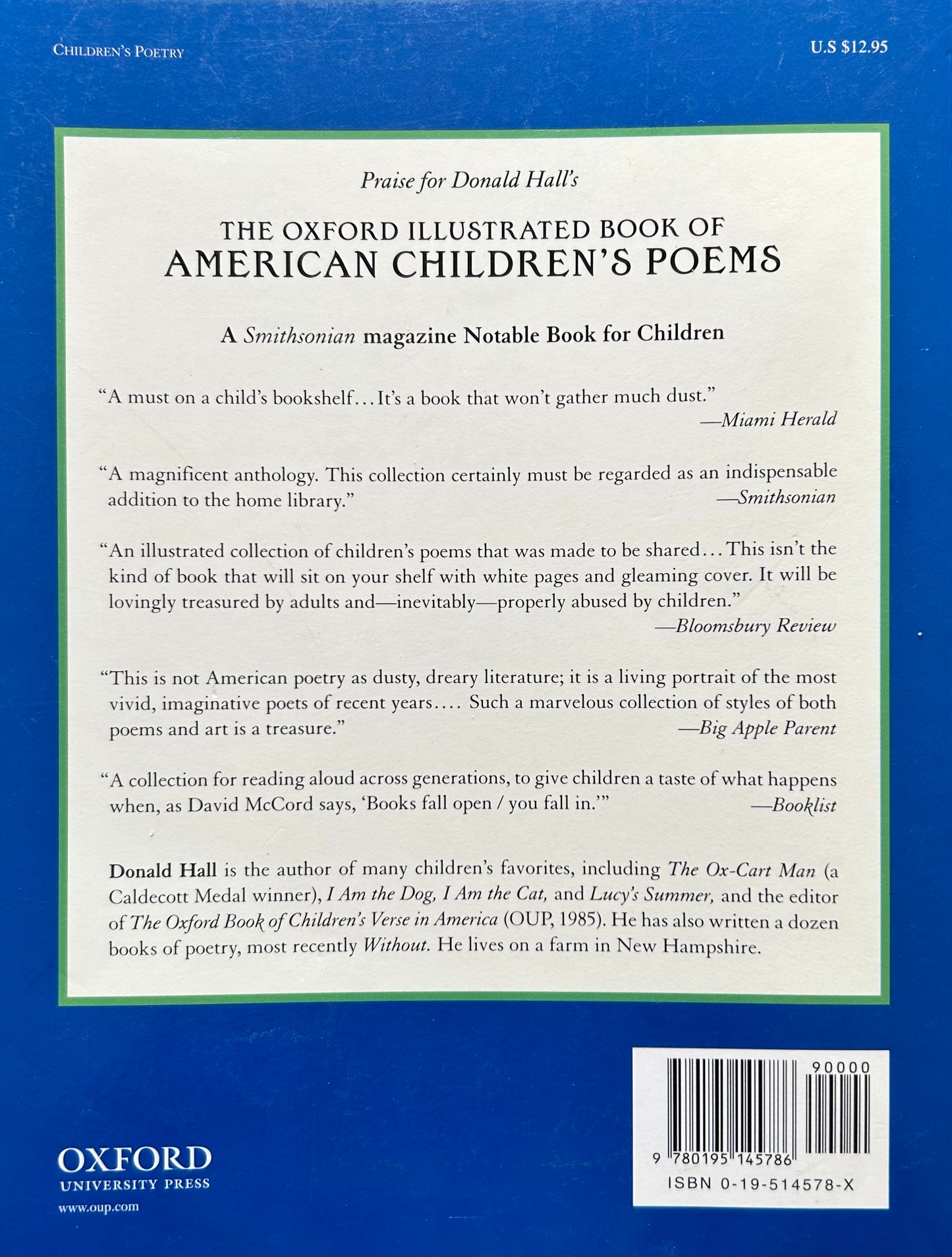 The Oxford Illustrated Book of American Children's Poems by Donald Hall (Editor)