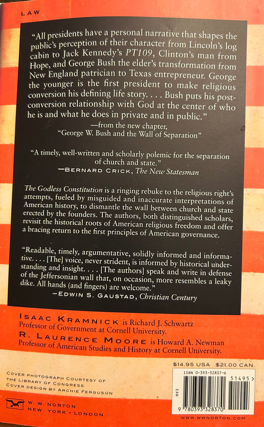 The Godless Constitution Book by Isaac Kramnick and R. Moore